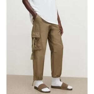 NWOT ALLSAINTS Men's Military Green Kora Trousers Straight Fit Cargo Pockets 32